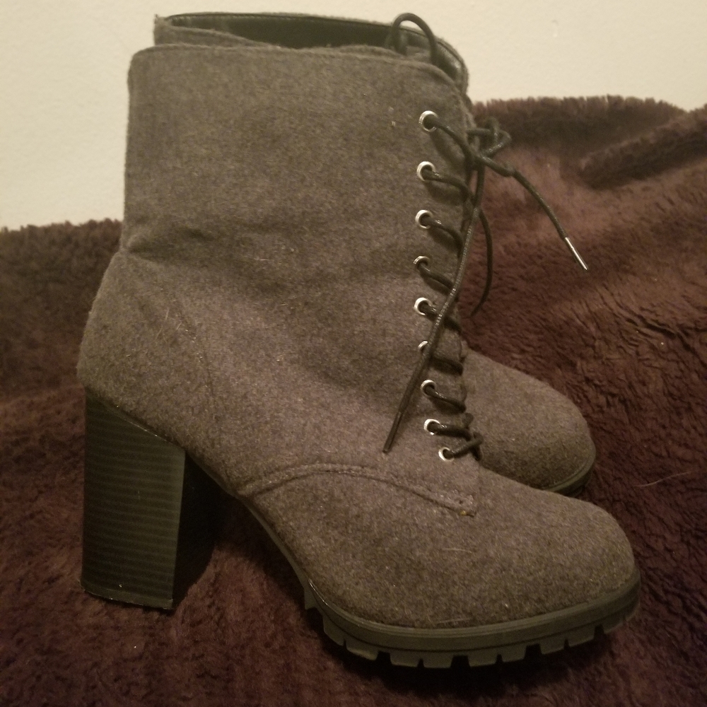 grey platform boots